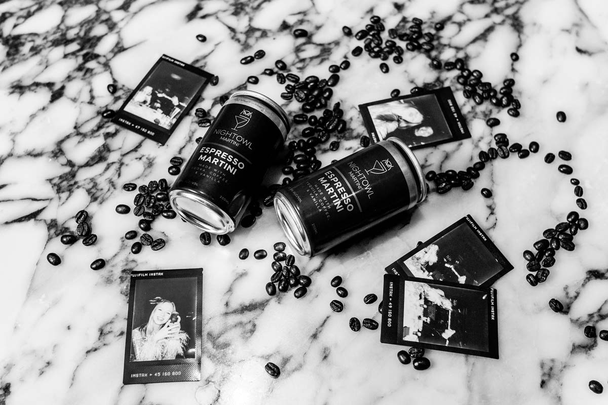 Canned vodka and tequila espresso martinis, made by NightOwl